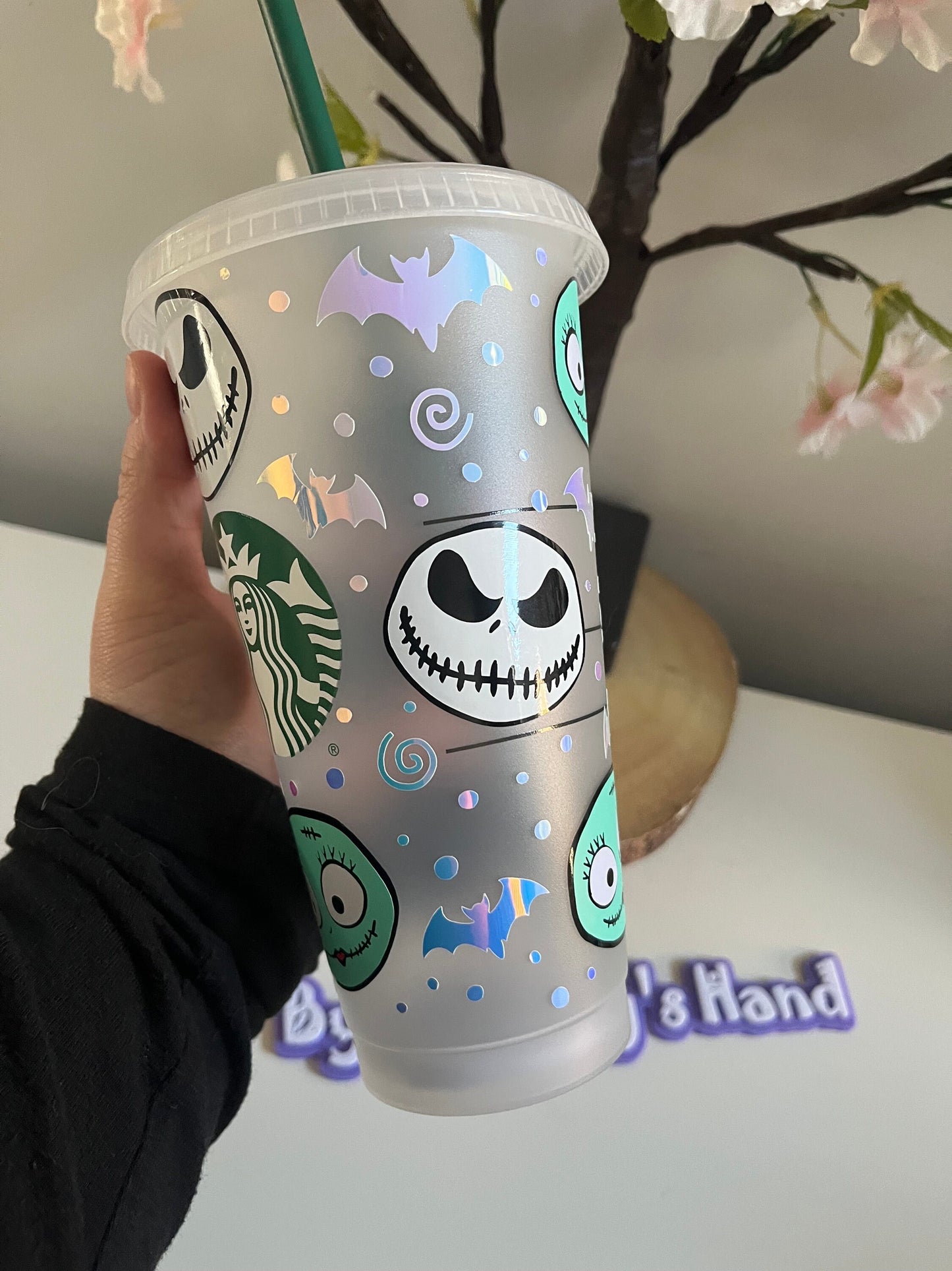 Personalised Starbucks Cold Cups, Nightmare Before Christmas, Pumpkin King Cold Cup, Jack Skellington NBC Decor, Jack and Sally, Iced Latte