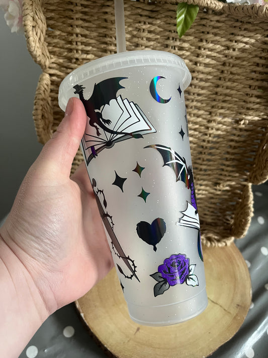 Book Dragon Cold Cups, Gothic Style Cold Cup Tumbler, Cold Cups, Dragon Theme, Dragon Decor, Tattoo Style, Summer Drinks Cup,