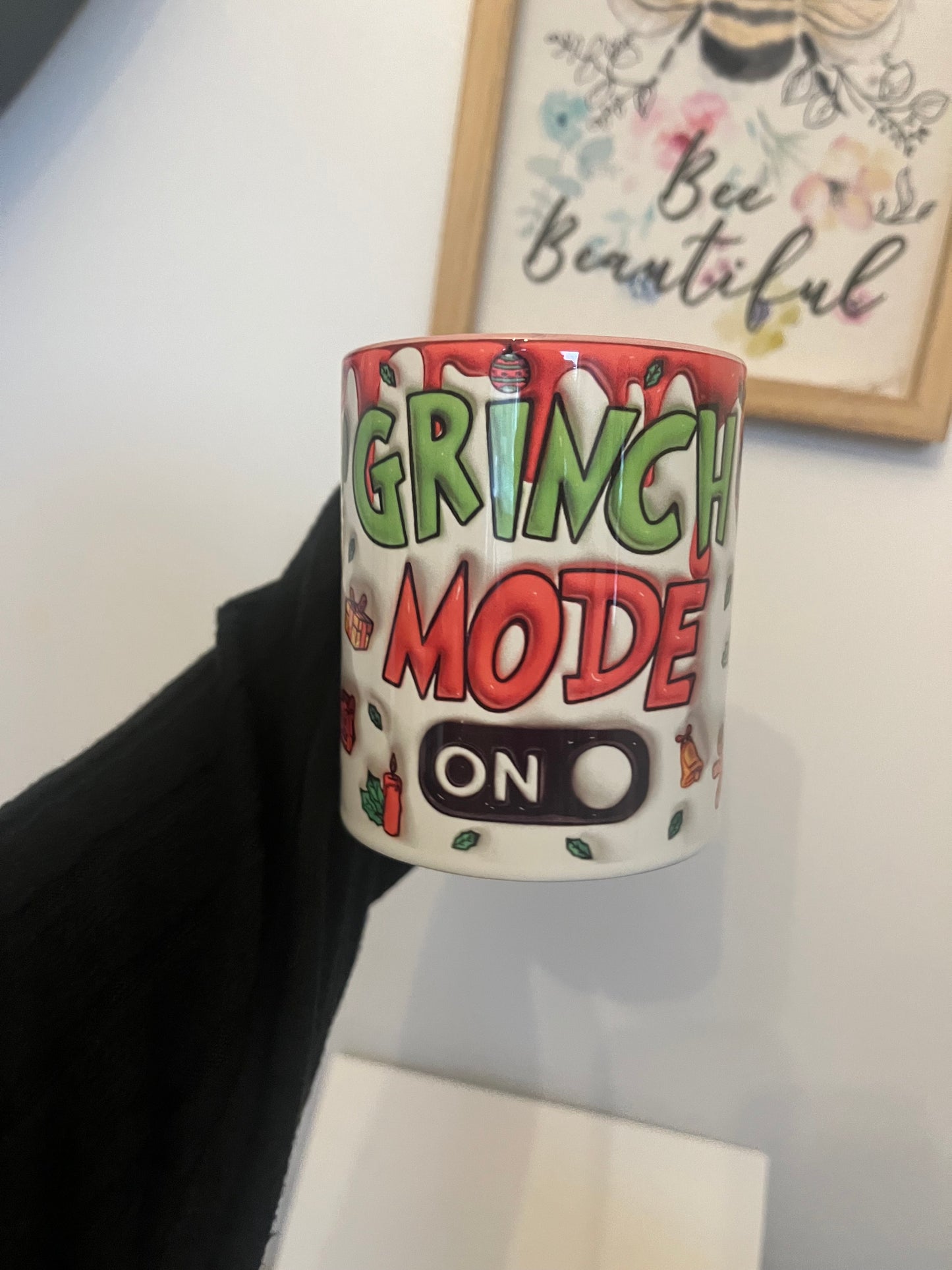 Grinch Mode On Personalised Name Mug, Personalised Christmas Mug
