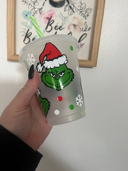 Personalised 16oz Kids Cold Cups, Grinch Cold Cup Tumbler, Colour Changing Cold Cups, The Grinch Decor, The Grinch Movie