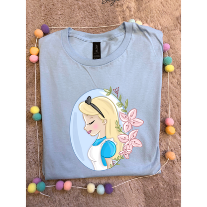 Wonderland Alice Flower Inspired T-Shirt, Florida, Orlando - Adults & Kids Sizes - Cotton T-Shirt