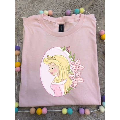 Sleeping Princess Inspired Printed T-Shirt, Princess Movie, Mouse Ears, Princess- Adults & Kids Sizes - Cotton T-Shirt