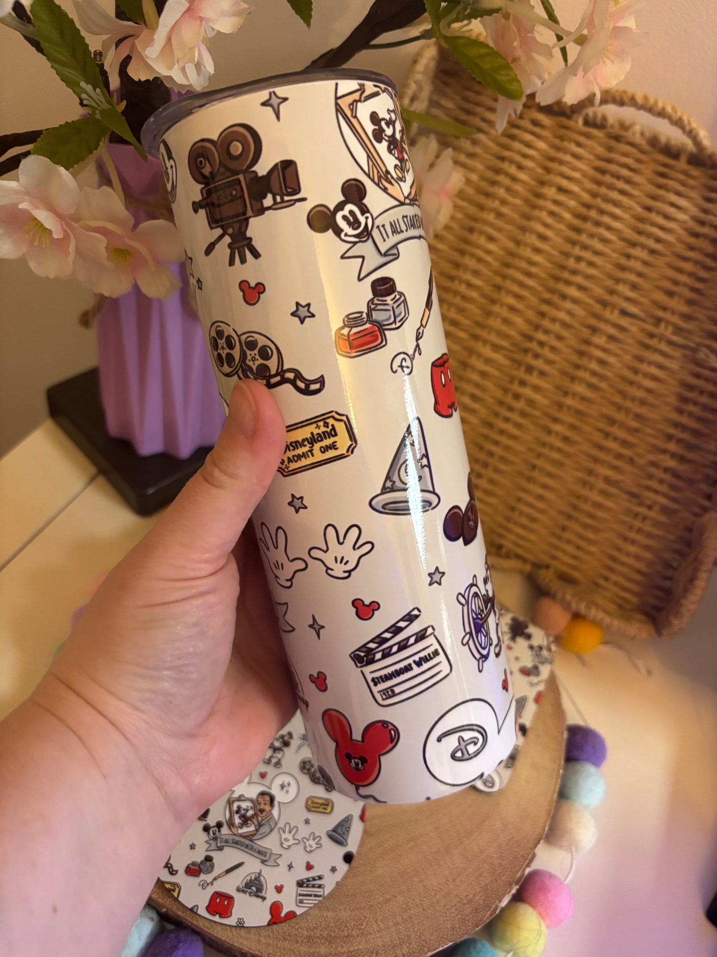 It Started with a Mouse Walt Theme 20oz Tumbler, Hot & Cold Drinks Tumbler