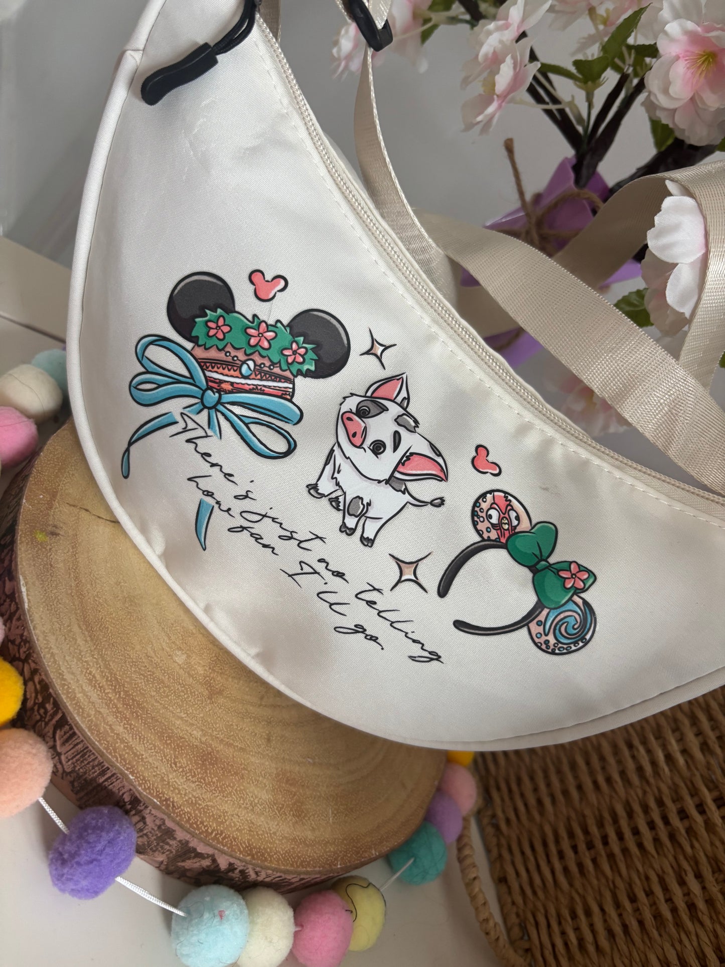 Moana and Friends, Polynesian Hotel Theme Dumpling Bags, Printed Inspired Bags, Crossbody Bags, Florida, Orlando, Paris, Theme Make Up Bag