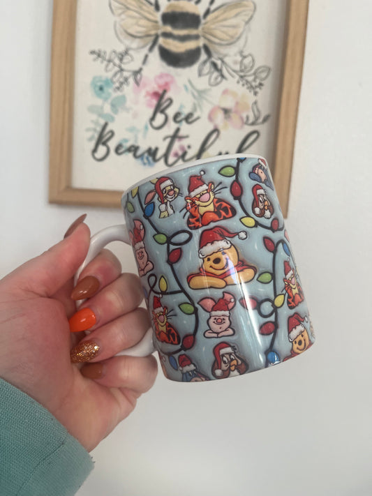 Christmas Pooh and Friends,Christmas Mug, Hot Chocolate Mug, Personalised Mug, Christmas Movie Mug