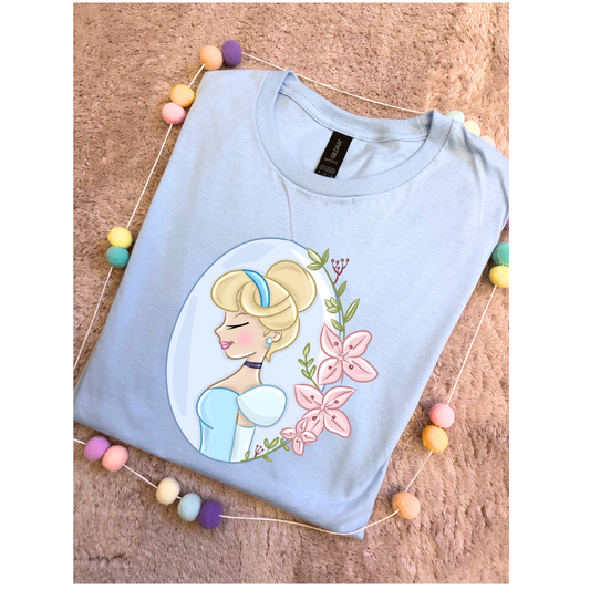 Ballgown Princess Inspired Printed T-Shirt, Princess Movie, Mouse Ears, Princess- Adults & Kids Sizes - Cotton T-Shirt