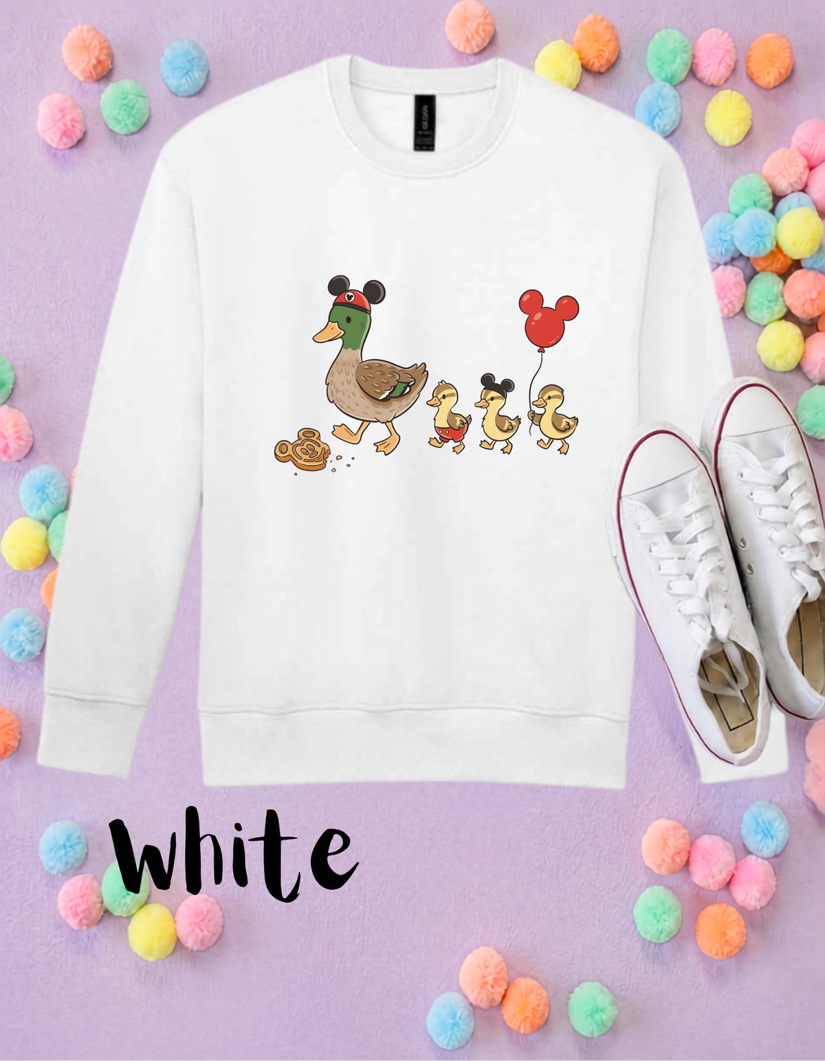 Park Life Ducks Sweatshirt, Ears, Florida, Orlando, Jumper, Cozy Outfits, - Adults & Kids Sizes - Cotton Sweatshirt