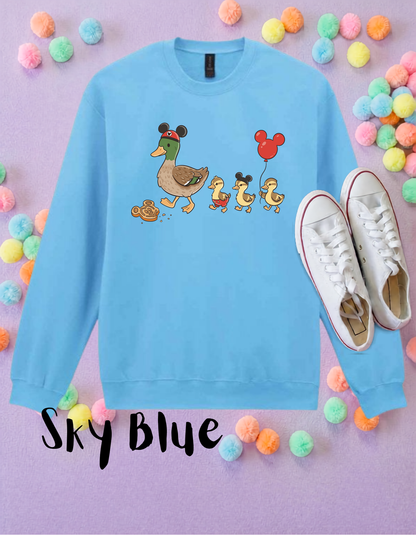 Park Life Ducks Sweatshirt, Ears, Florida, Orlando, Jumper, Cozy Outfits, - Adults & Kids Sizes - Cotton Sweatshirt