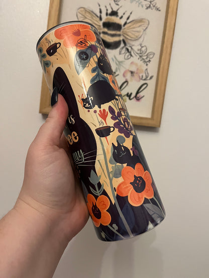 All I Need is Coffee and my Cat 20oz Tumbler ~ Hot and Cold Drinks