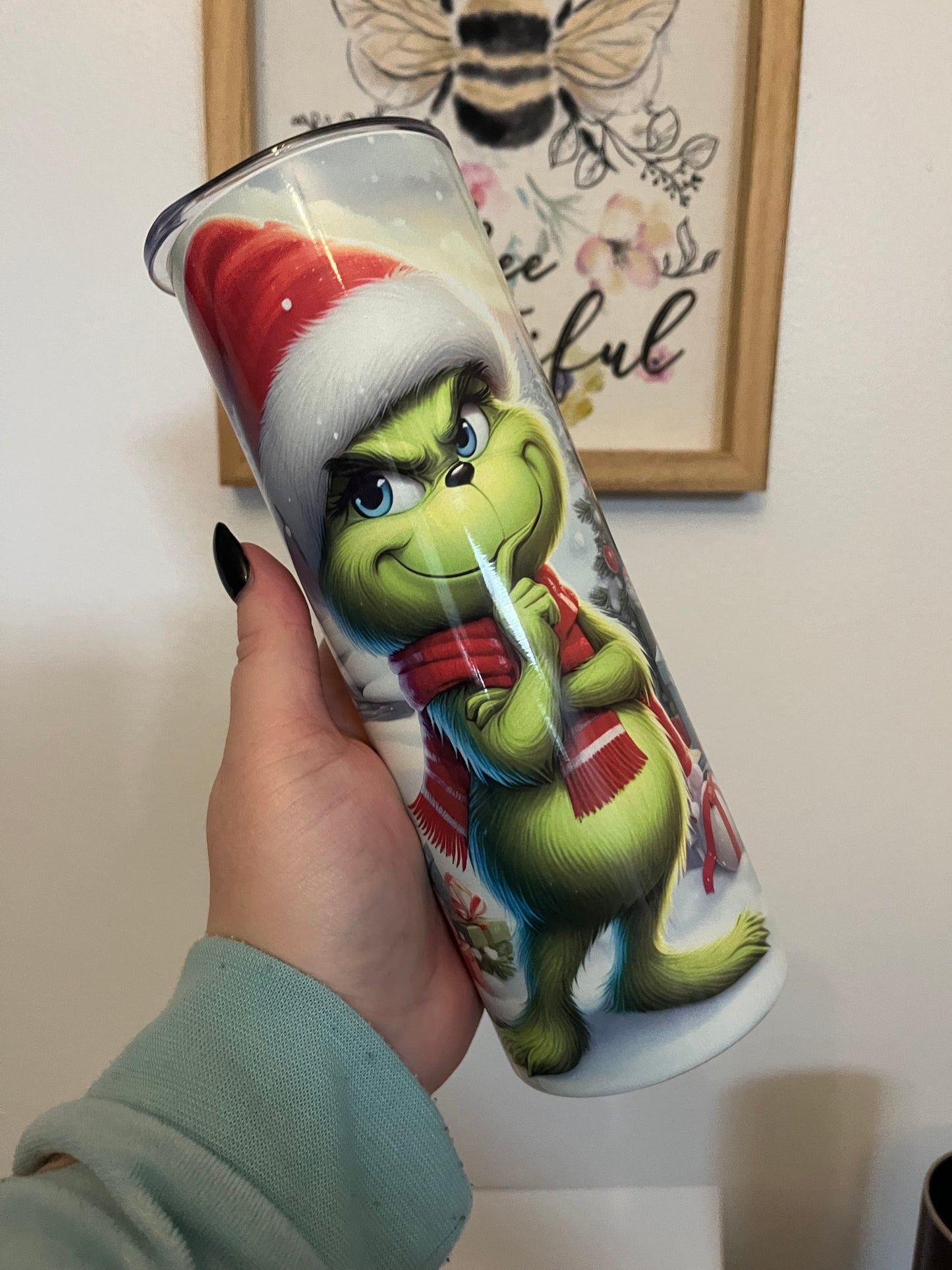 Grinch Inspired Hot and Cold 20oz Tumbler for Coffee and Travel - Bottle, Water Bottles
