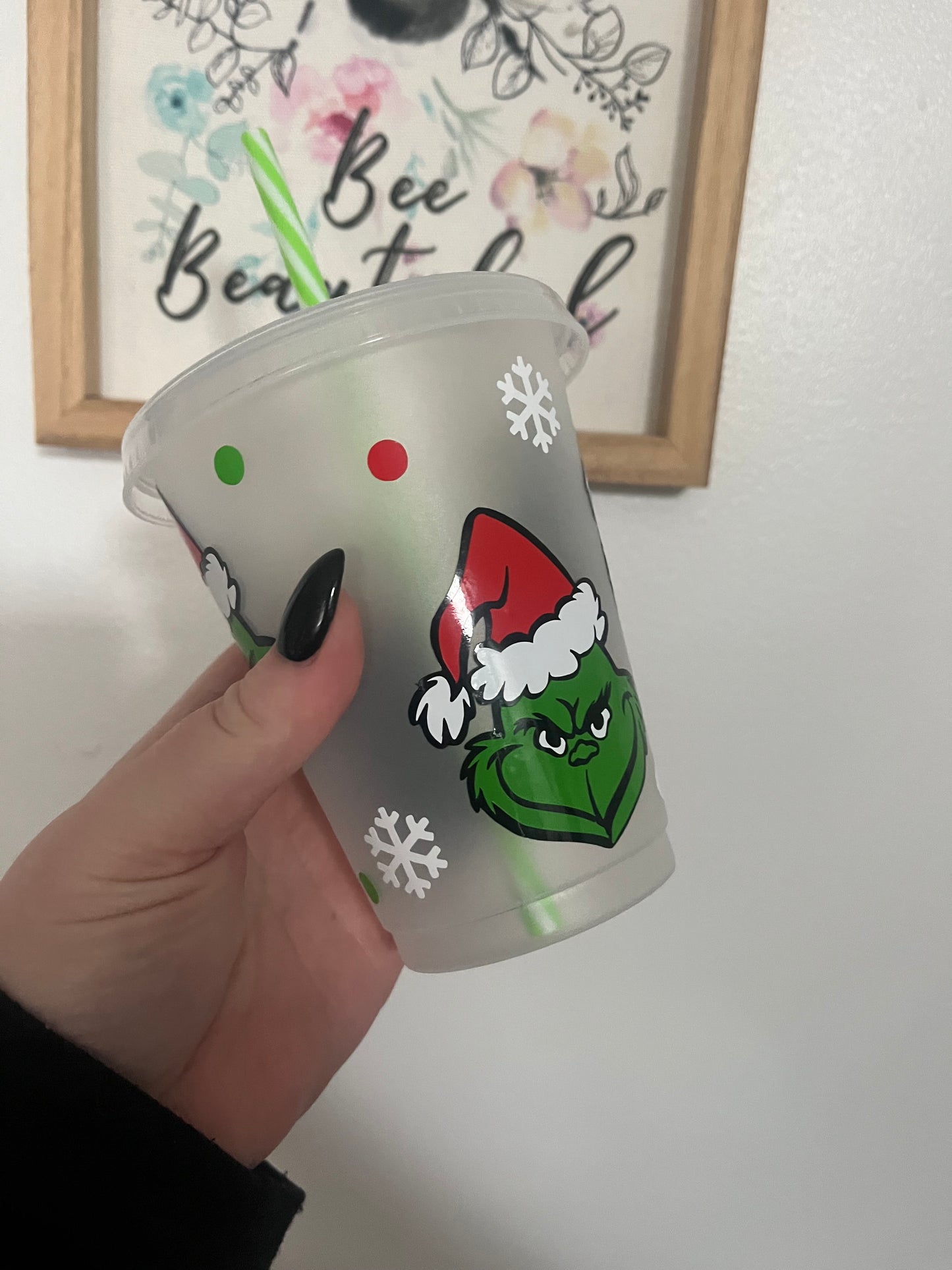 Personalised 16oz Kids Cold Cups, Grinch Cold Cup Tumbler, Colour Changing Cold Cups, The Grinch Decor, The Grinch Movie