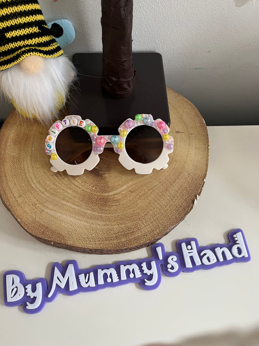 Personalised Letter Bead Childrens Sunglasses, Concert Glasses, Concert Accessories, Swiftie, Children’s Personalised Glasses, Tour Glasses
