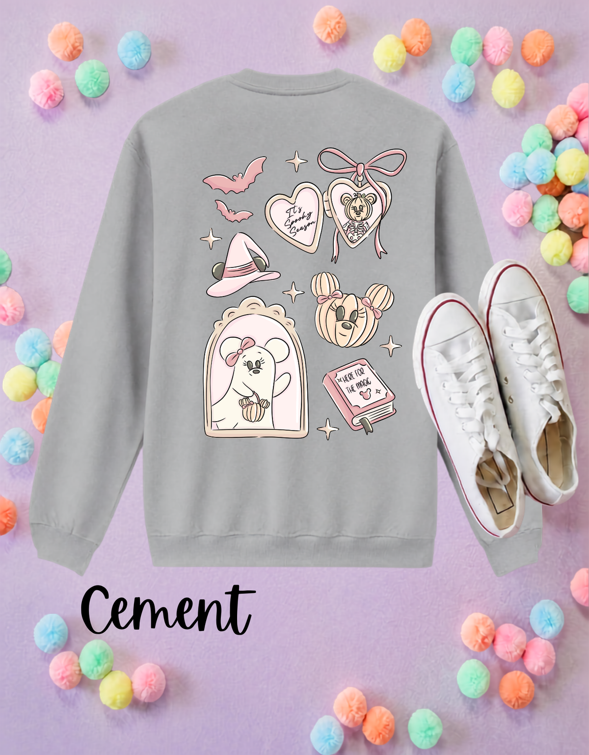 Halloween Ghost Mouse and Ears Sweatshirt, Ears, Florida, Orlando, Jumper, Halloween Outfits, - Adults & Kids Sizes - Cotton Sweatshirt