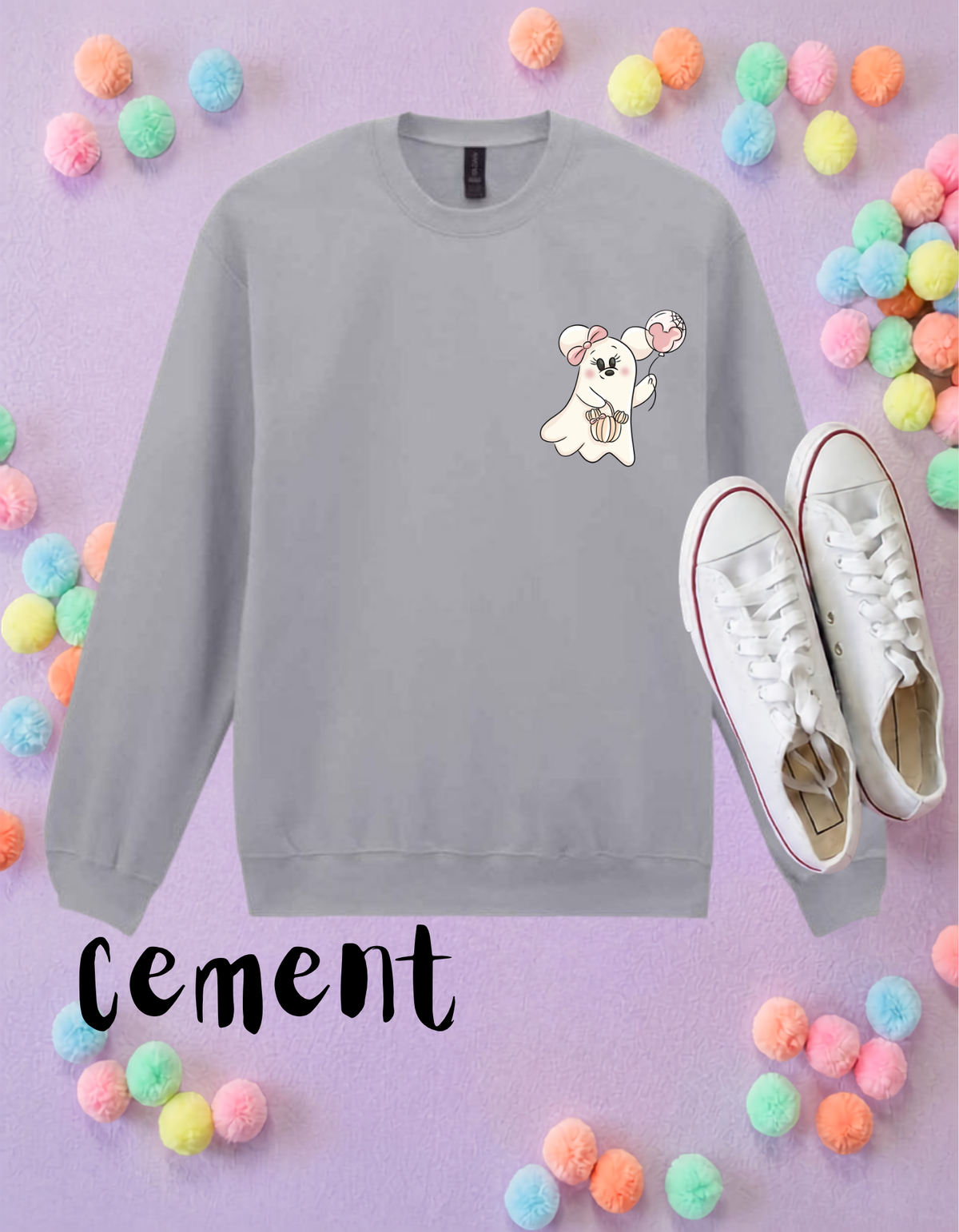 Halloween Ghost Mouse and Ears Sweatshirt, Ears, Florida, Orlando, Jumper, Halloween Outfits, - Adults & Kids Sizes - Cotton Sweatshirt