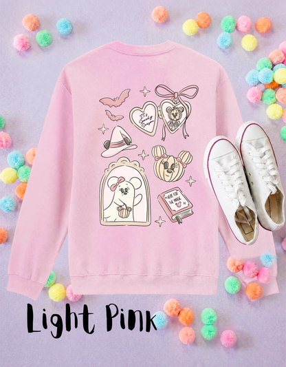Halloween Ghost Mouse and Ears Sweatshirt, Ears, Florida, Orlando, Jumper, Halloween Outfits, - Adults & Kids Sizes - Cotton Sweatshirt