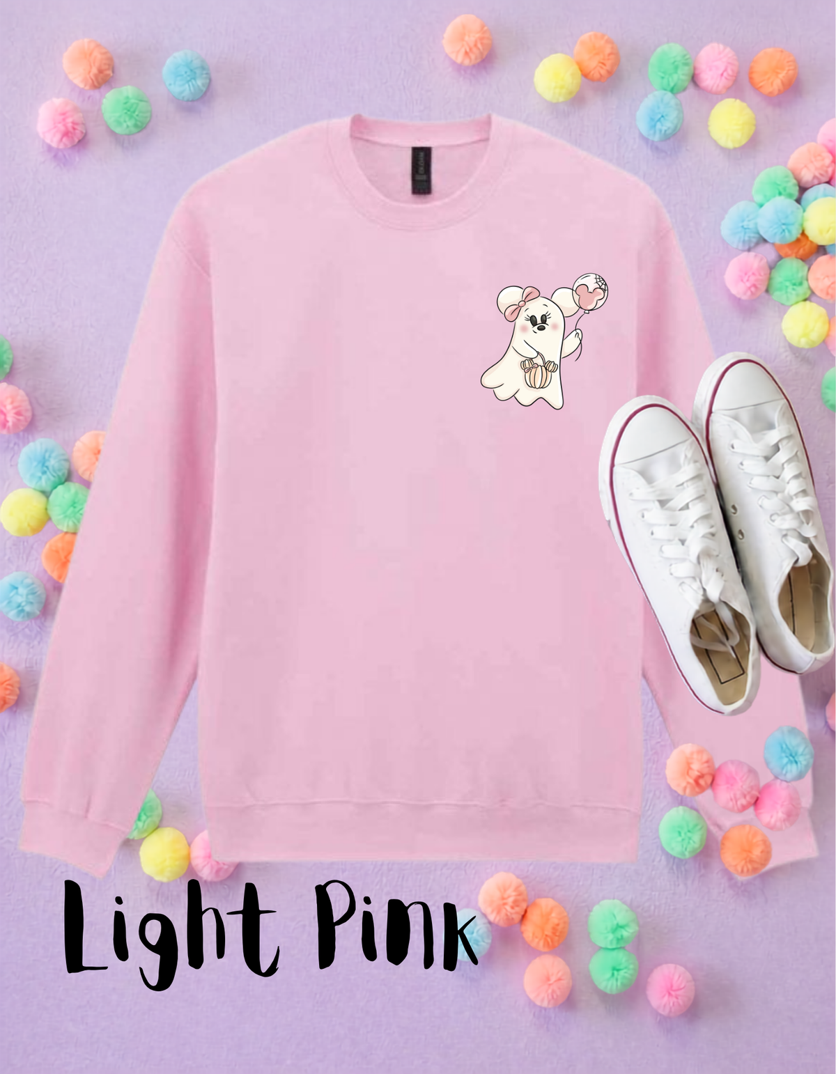 Halloween Ghost Mouse and Ears Sweatshirt, Ears, Florida, Orlando, Jumper, Halloween Outfits, - Adults & Kids Sizes - Cotton Sweatshirt