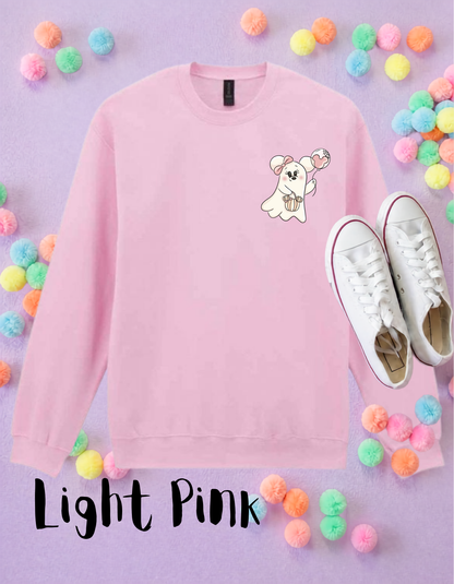 Halloween Ghost Mouse and Ears Sweatshirt, Ears, Florida, Orlando, Jumper, Halloween Outfits, - Adults & Kids Sizes - Cotton Sweatshirt