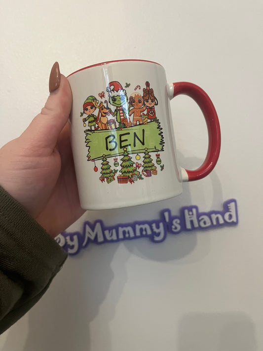 Grinch and Friends Personalised Name Mug, Personalised Christmas Mug