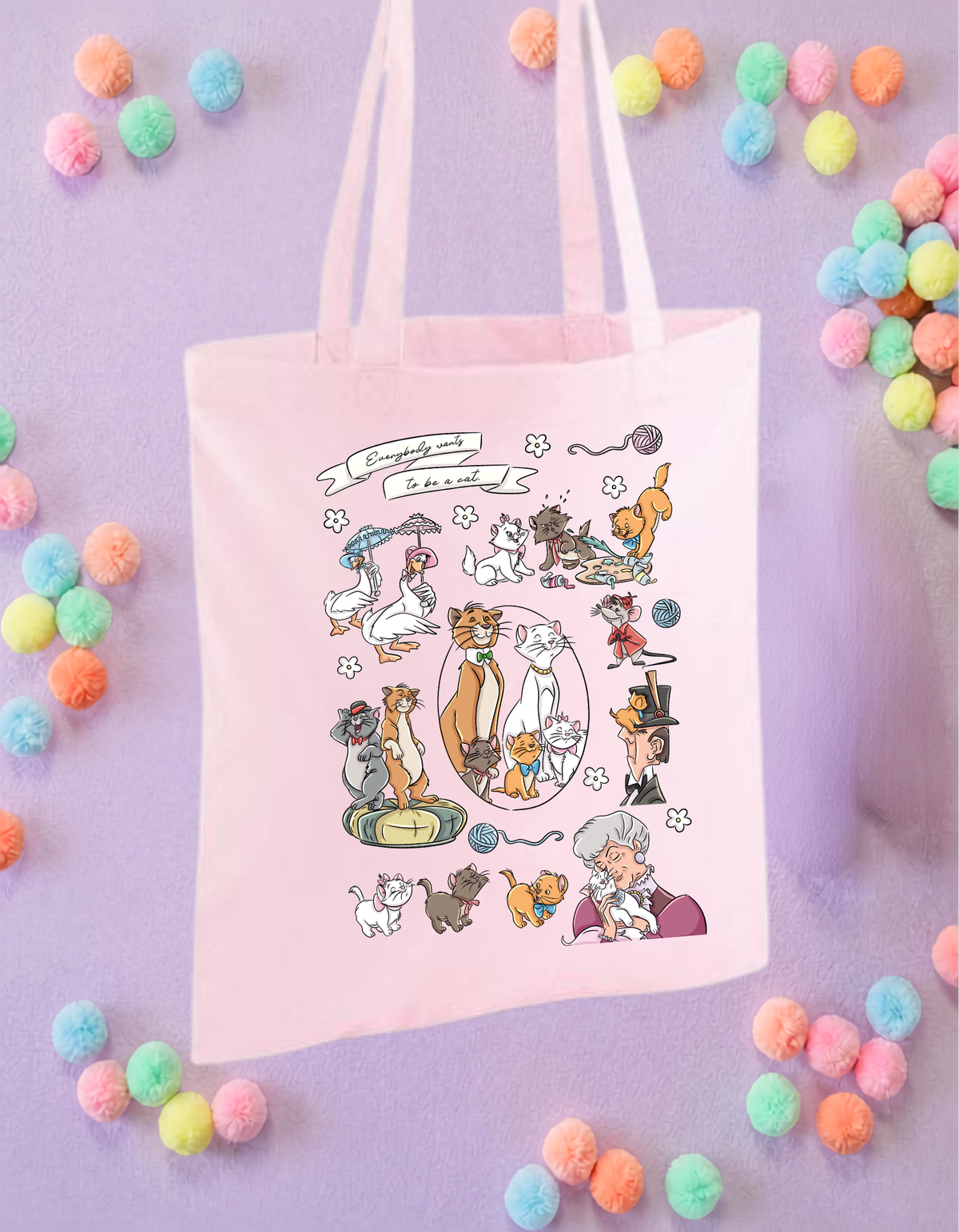 French Kitties, Aristo Cats Tote Bags, Cotton Canvas Tote Bags, Printed Inspired Tote Bags, Shopper Bags