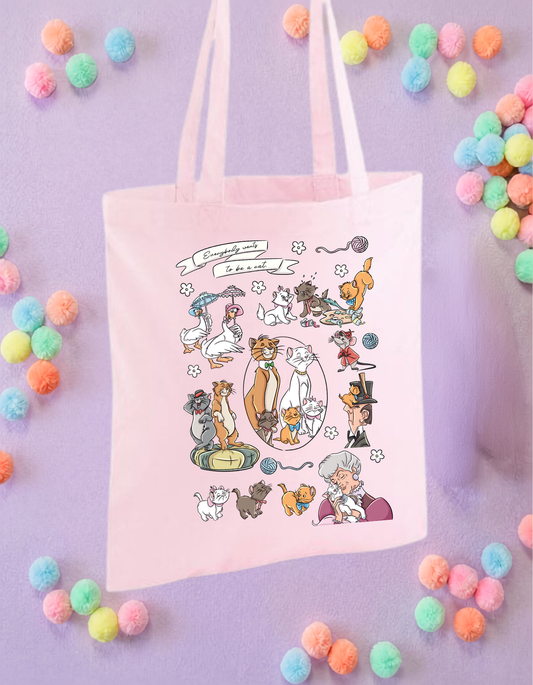 French Kitties, Aristo Cats Tote Bags, Cotton Canvas Tote Bags, Printed Inspired Tote Bags, Shopper Bags