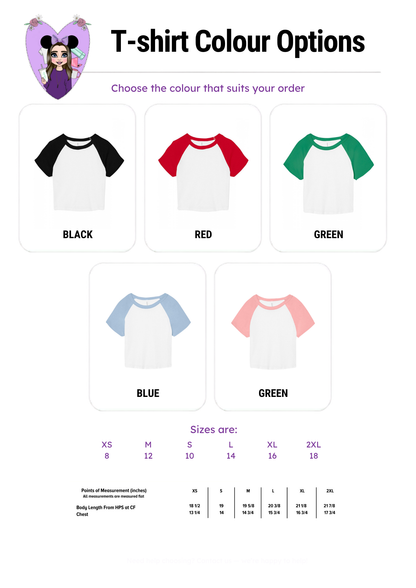 Choose Your Own Design Inspired Printed Two Colour Baby Tee, Inspired Character T-Shirts - Adults & Kids Sizes - Cotton T-Shirt