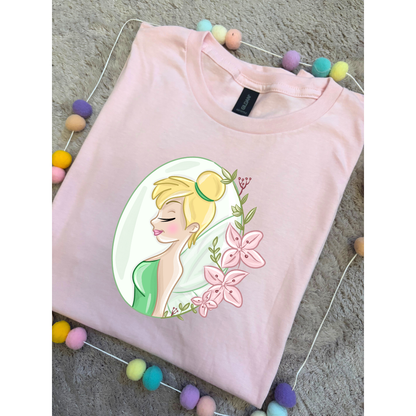 Neverland Tinkerbelle Flower Inspired T-Shirt, Florida, Orlando - Adults & Kids Sizes - Cotton T-Shirt