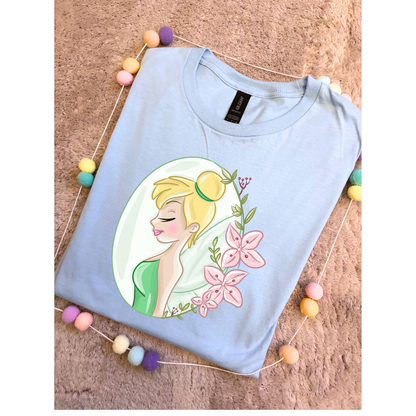 Neverland Tinkerbelle Flower Inspired T-Shirt, Florida, Orlando - Adults & Kids Sizes - Cotton T-Shirt