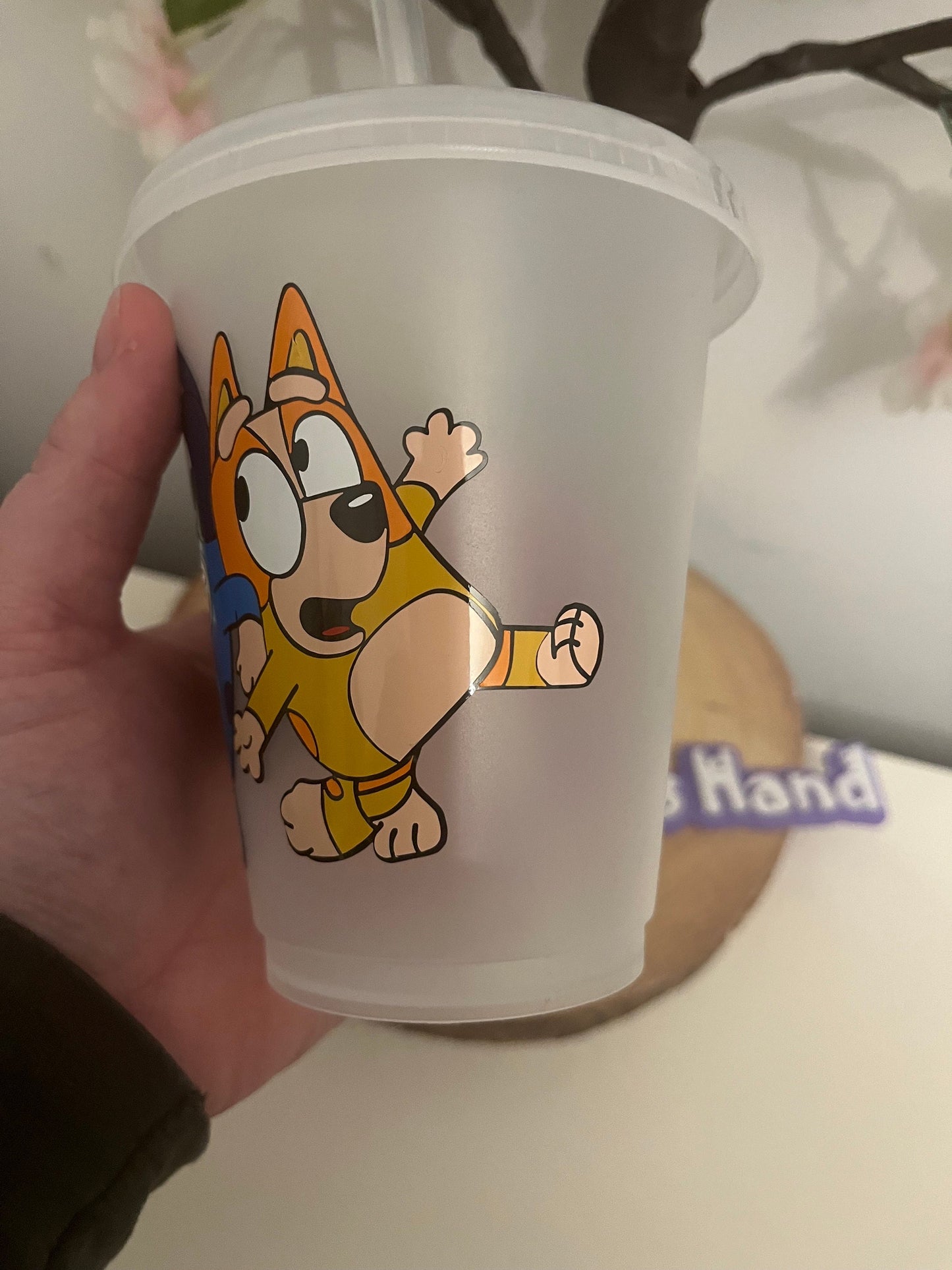 Personalised Cold Cups, Bluey 16oz Cold Cup Tumbler, Colour Changing Cold Cups, Bluey Bingo Decor, Bluey, Kids TV