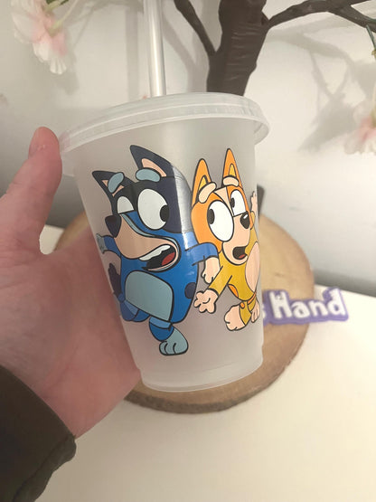Personalised Cold Cups, Bluey 16oz Cold Cup Tumbler, Colour Changing Cold Cups, Bluey Bingo Decor, Bluey, Kids TV