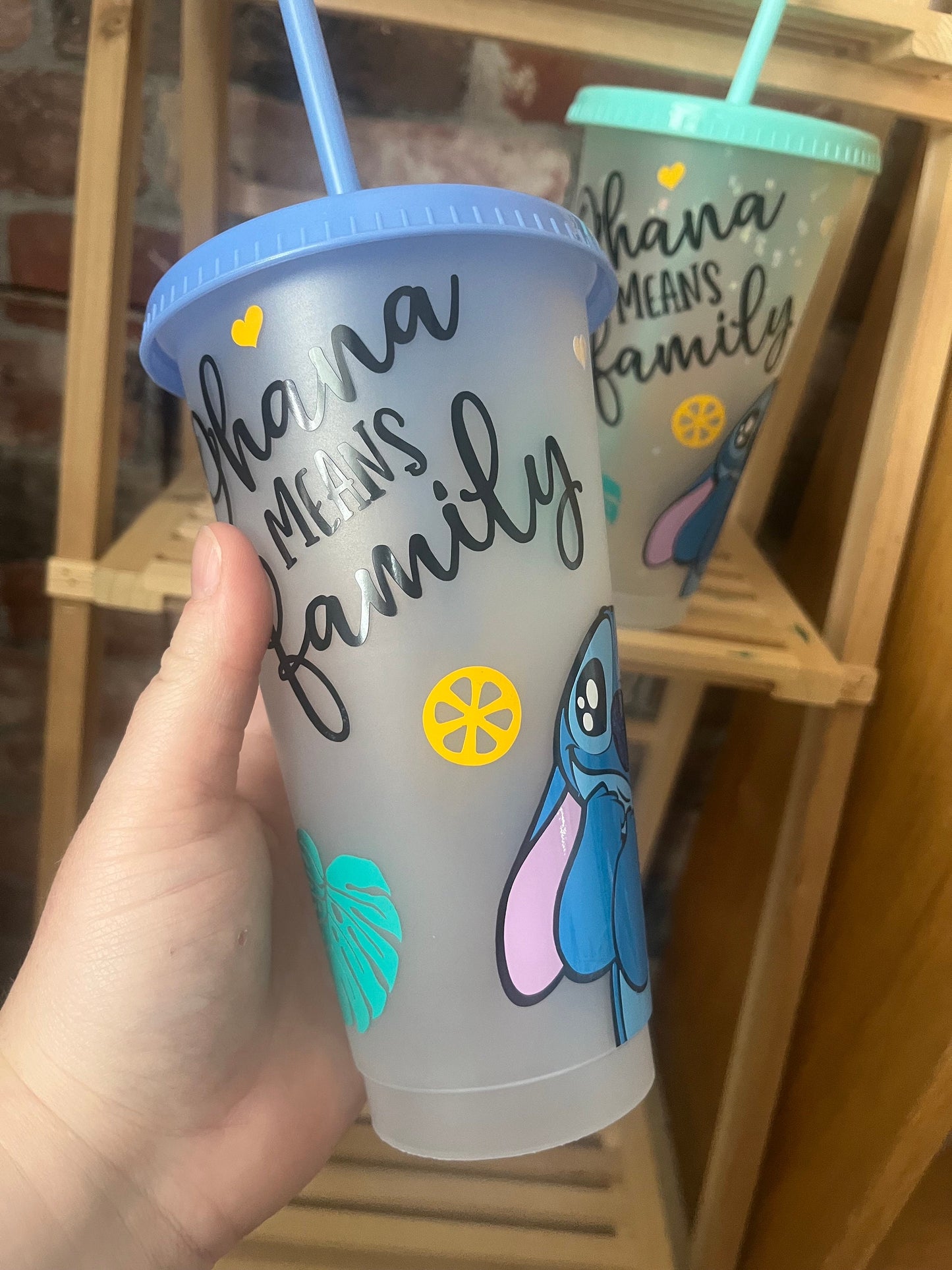 Stitch Inspired Cold Cup, Personalised Cold Cup Tumbler, Colour Changing Cold Cups, Stitch Decor, Stitch Movie, Iced Coffee Cup