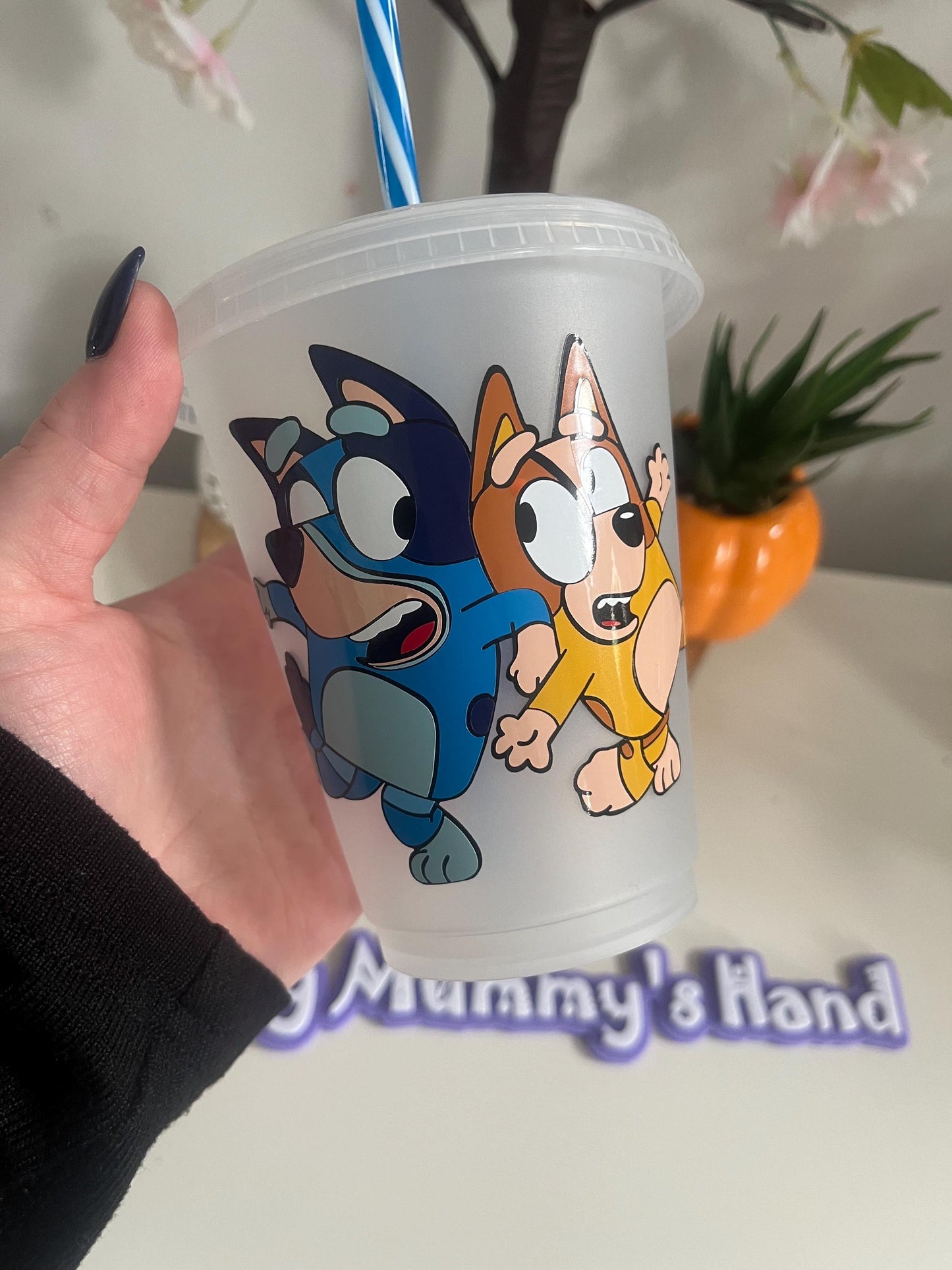 Personalised Cold Cups, Bluey 16oz Cold Cup Tumbler, Colour Changing Cold Cups, Bluey Bingo Decor, Bluey, Kids TV