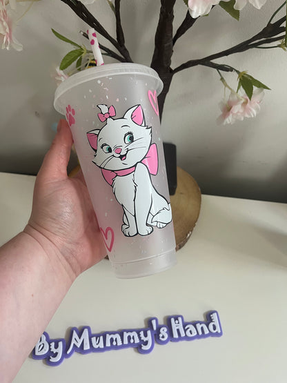 Marie Cute Cat Tumbler, Colour Changing Cold Cups, Marie Cat Cold Cup, Cute Cat Cold Cup, Bow Theme