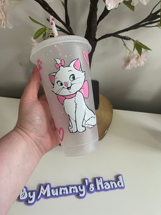 Marie Cute Cat Tumbler, Colour Changing Cold Cups, Marie Cat Cold Cup, Cute Cat Cold Cup, Bow Theme