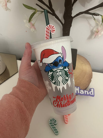 Candy Cane 3D Printed Straw Topper, Christmas Cup, Cold Cup Straw Topper, Christmas Candy Cane Lane