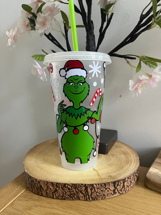 Personalised Cold Cups, Grinch Cold Cup Tumbler, Colour Changing Cold Cups, The Grinch Decor, The Grinch Movie