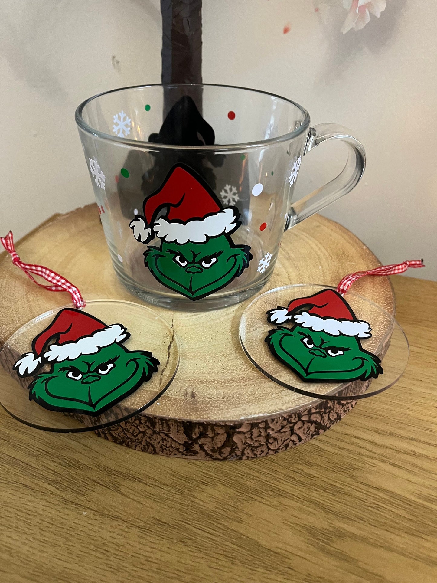 Personalised Glass Mug, Grinch Glass Mug, The Grinch Decor, The Grinch Movie, Glass Mugs