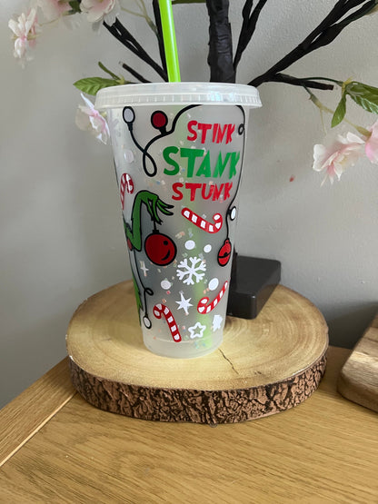 Personalised Cold Cups, Grinch Cold Cup Tumbler, Colour Changing Cold Cups, The Grinch Decor, The Grinch Movie