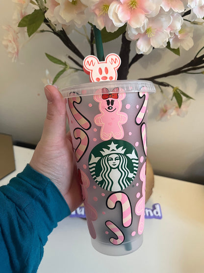 Mouse Head 3D Printed Straw Topper, Christmas Cup, Cold Cup Straw Topper, Christmas Mickey Head