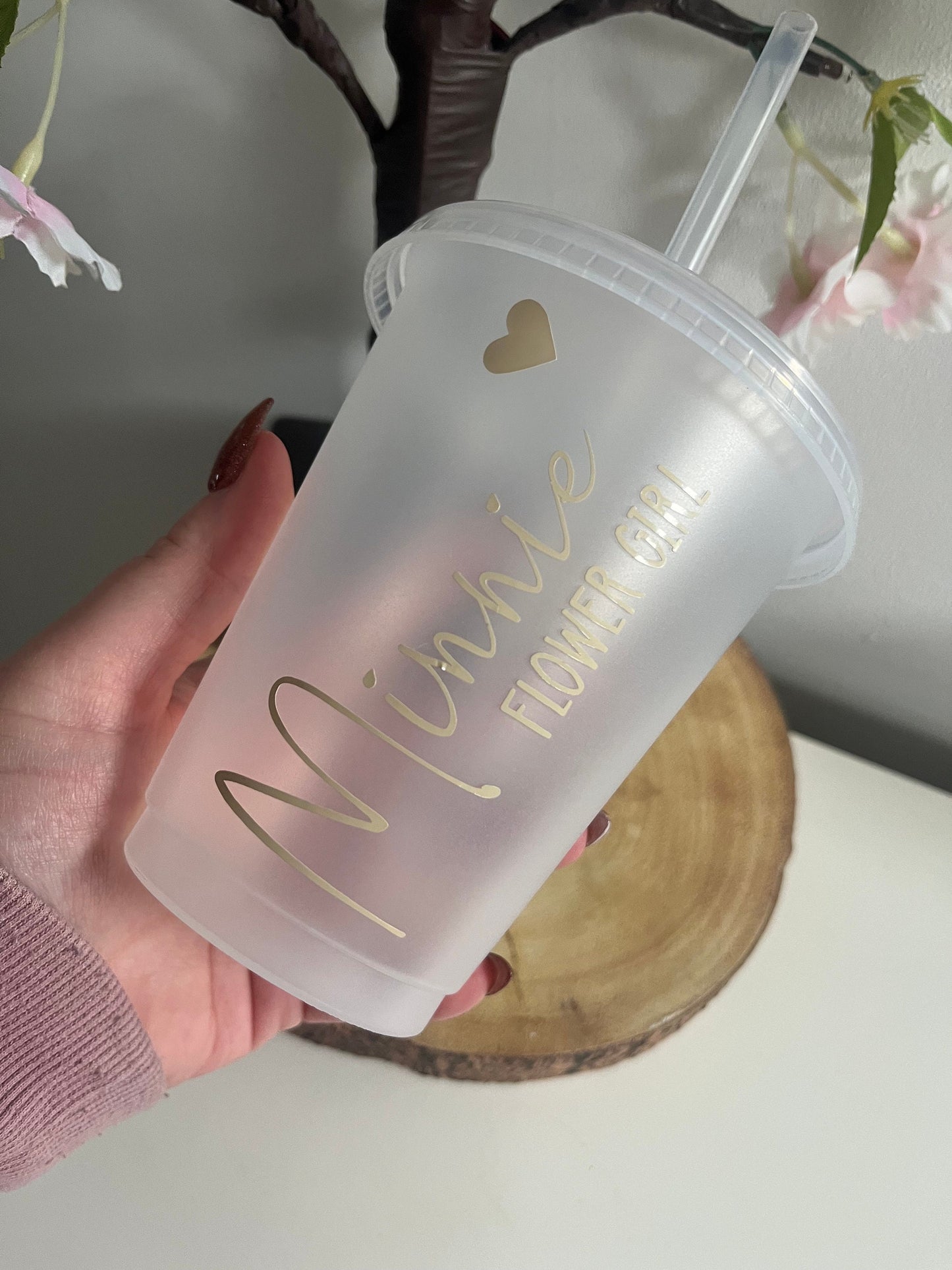Bridesmaid Flower Girl Cold Cup, Wedding Day Gifts, For Weddings, Bridesmaid Gifts, Personalised Wedding Favours, Flower Girl, Bride