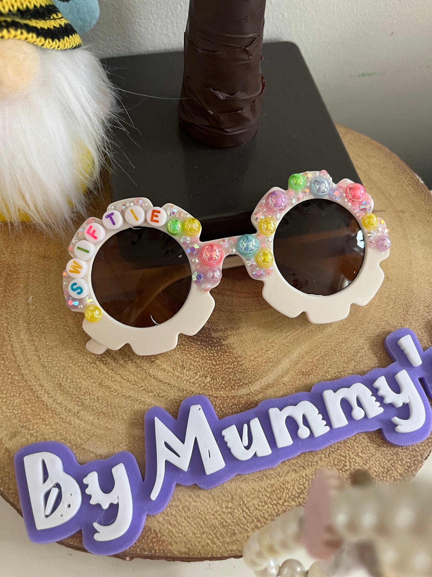 Personalised Letter Bead Childrens Sunglasses, Concert Glasses, Concert Accessories, Swiftie, Children’s Personalised Glasses, Eras Tour