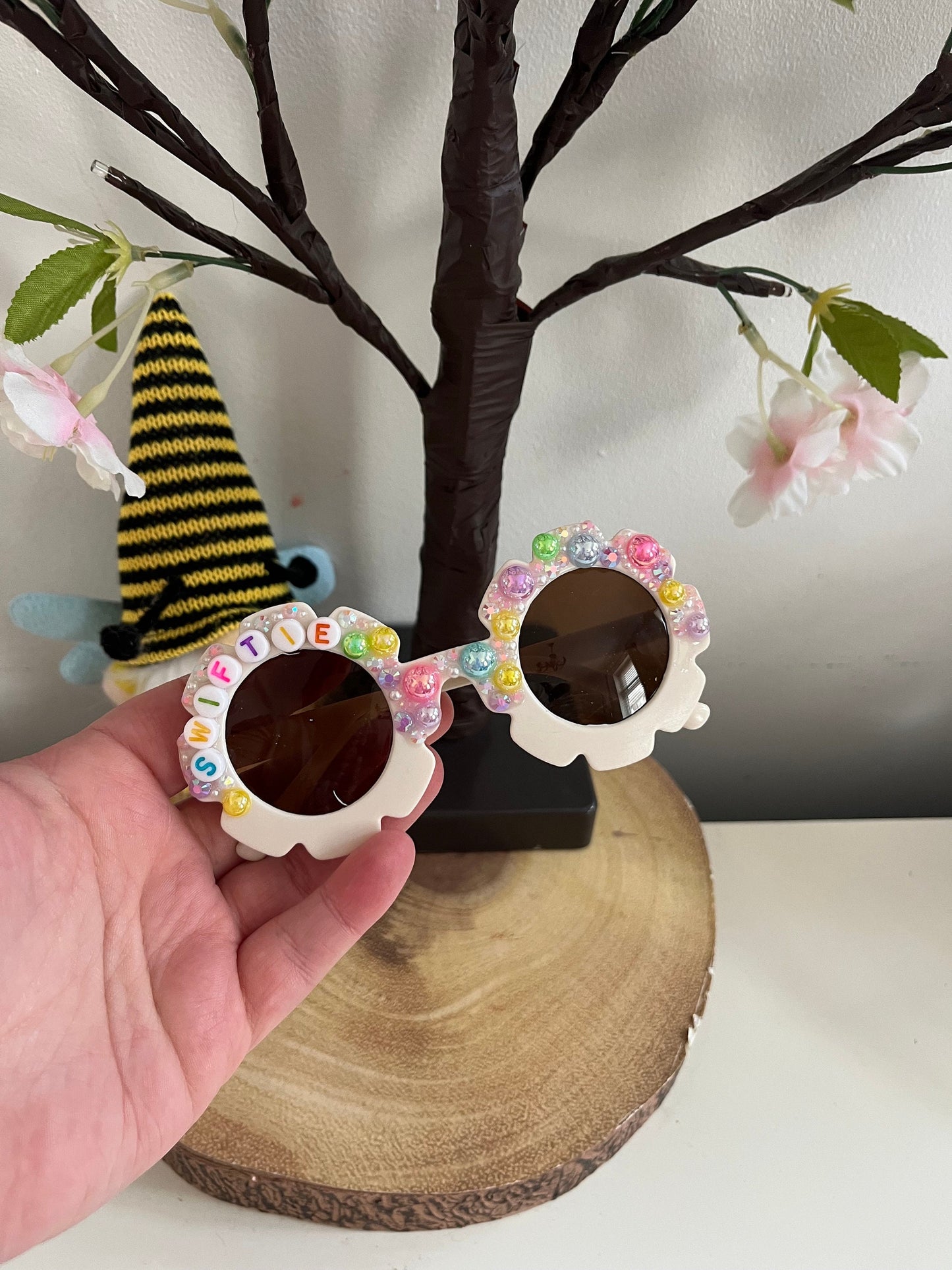 Personalised Letter Bead Childrens Sunglasses, Concert Glasses, Concert Accessories, Swiftie, Children’s Personalised Glasses, Eras Tour