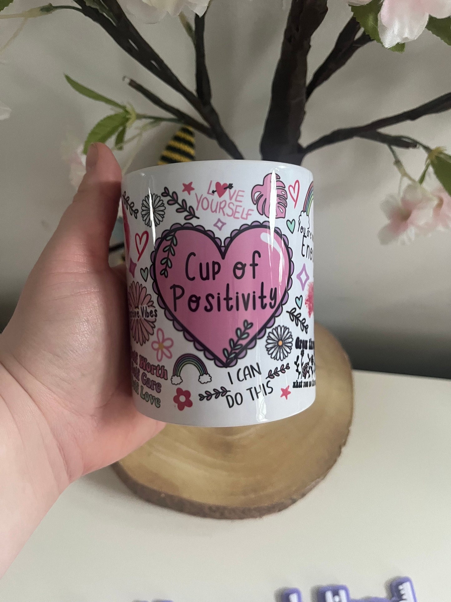 Positivity Mug, Positive Motivation, Mental Health Awareness, Self Love, Affirmations, Cup of Positivity, Handmade Mugs, Teacher, Thank You