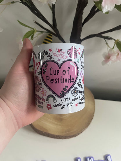 Positivity Mug, Positive Motivation, Mental Health Awareness, Self Love, Affirmations, Cup of Positivity, Handmade Mugs, Teacher, Thank You