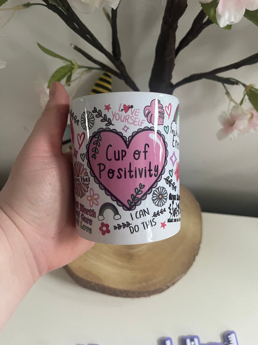 Positivity Mug, Positive Motivation, Mental Health Awareness, Self Love, Affirmations, Cup of Positivity, Handmade Mugs, Teacher, Thank You