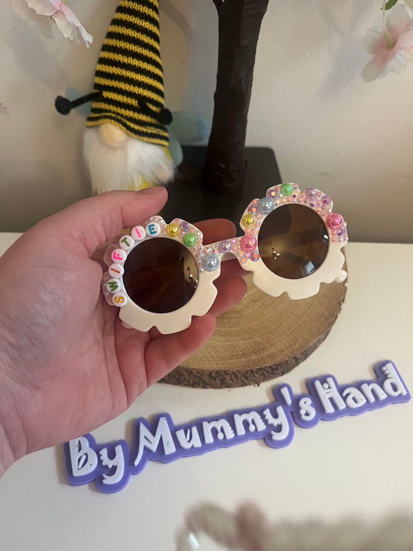 Personalised Letter Bead Childrens Sunglasses, Concert Glasses, Concert Accessories, Swiftie, Children’s Personalised Glasses, Eras Tour