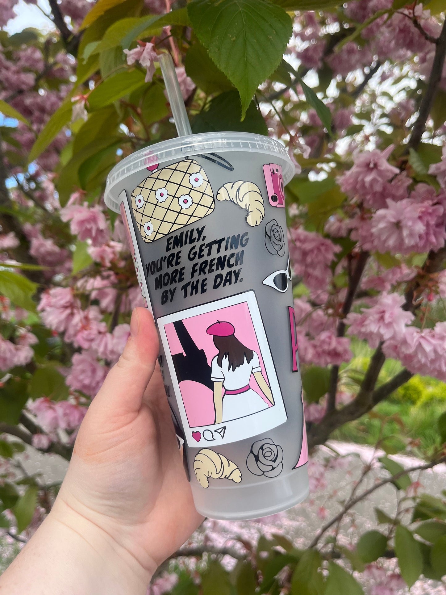 Paris, Emily Show, Cold Cups, Emily in Paris, Book Lovers, Cold Cup Tumbler, Cold Cups, TV Style, Starbucks Tumbler