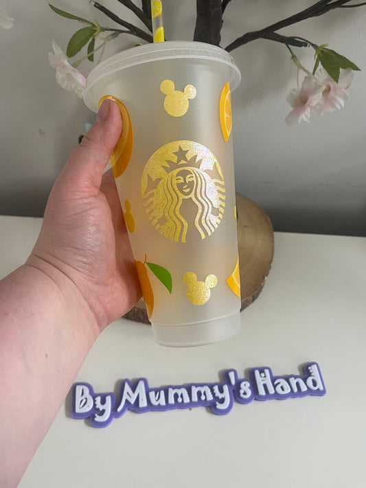 Personalised Cold Cups, Mouse Head Lemon Summer Tumbler, Summer Drinks, Starbucks Cold Cup, Iced Coffee Cup, Summer Cup