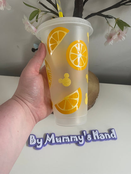Personalised Cold Cups, Mouse Head Lemon Summer Tumbler, Summer Drinks, Starbucks Cold Cup, Iced Coffee Cup, Summer Cup