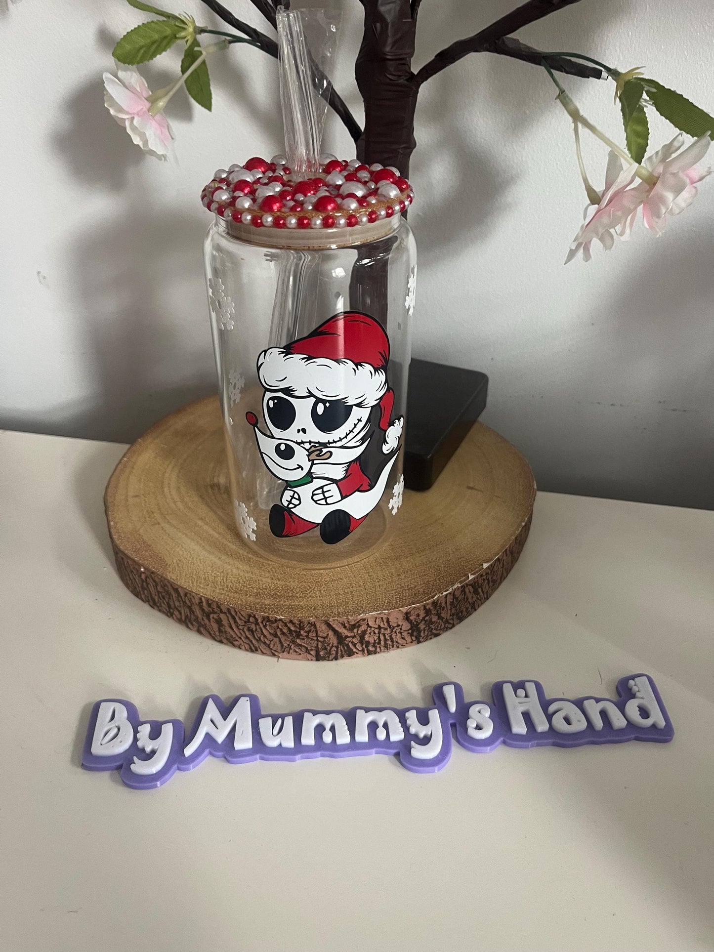 Personalised Can Glasses, Nightmare Before Christmas, Pumpkin King Cold Cup, Jack Skellington NBC Decor, Jack and Sally, Iced Latte,