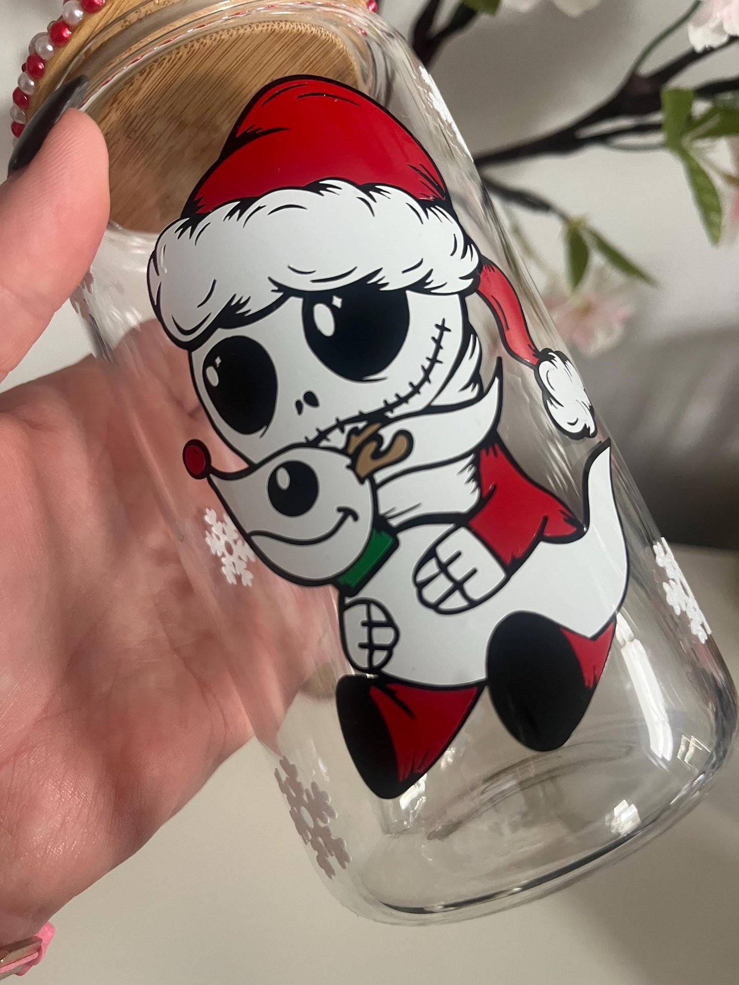 Personalised Can Glasses, Nightmare Before Christmas, Pumpkin King Cold Cup, Jack Skellington NBC Decor, Jack and Sally, Iced Latte,